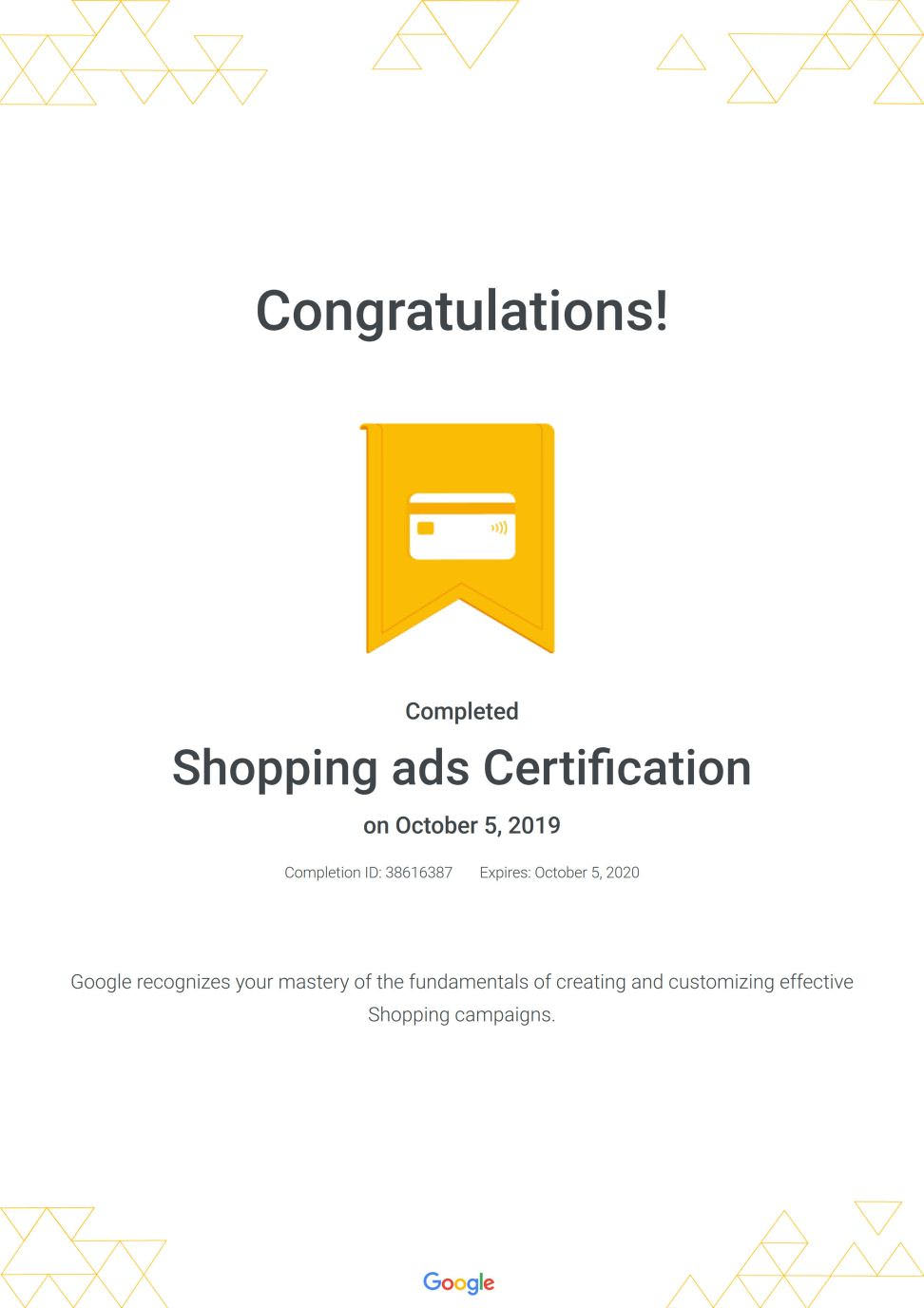 GOOGLE广告原厂证照